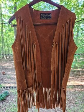 Vintage Brown Suede Fringe Vest